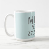 Mug Coordonnées de la longitude de la latitude de Mins (Gauche)