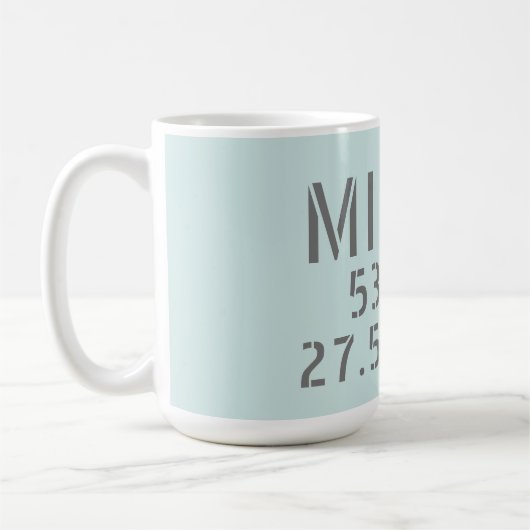 Mug Coordonnées de la longitude de la latitude de Mins (Gauche)