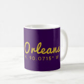 Mug Coordonnées de la Nouvelle-Orléans (Devant droit)
