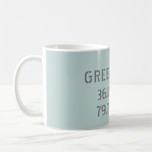 Mug Coordonnées de latitude et de longitude CN Greensb (Gauche)