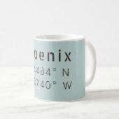 Mug Coordonnées de latitude et de longitude de Phoenix (Devant droit)
