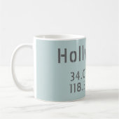 Mug Coordonnées de latitude et de longitude d'Hollywoo (Gauche)