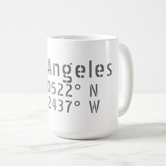 Mug Coordonnées de Los Angeles (Devant droit)