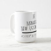 Mug Coordonnées de Manhattan New York City (Devant gauche)