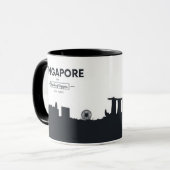 Mug Coordonnées de ville de Singapour, Chine | (Devant gauche)