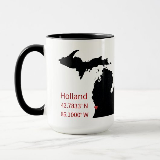 Mug Coordonnées GPS de Holland Michigan (Gauche)