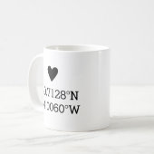 Mug Coordonnées personnalisées Anniversaire Valentines (Devant gauche)