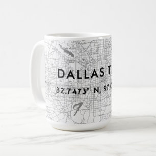 Mug Coordonnées personnalisées de la carte Texas Dal