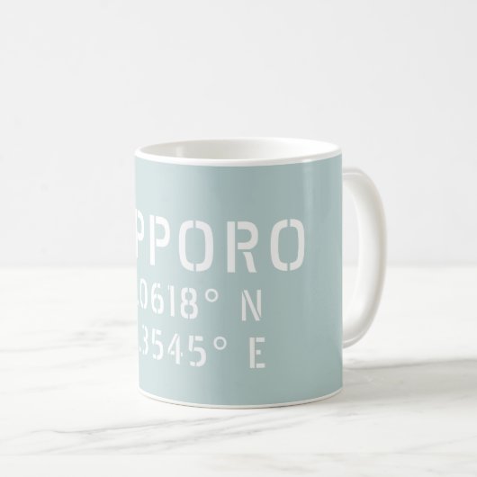 Mug Coordonnées Sapporo Latitude & Longitude (Devant droit)