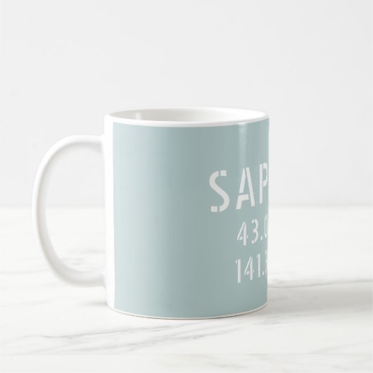 Mug Coordonnées Sapporo Latitude & Longitude (Gauche)
