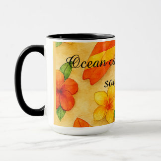 Mug Copacabana Beach Watercolor Floral Tropical