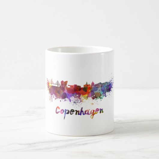 Mug Copenhague skyline in watercolor (Centre)