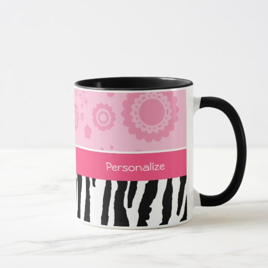 Mug Copie à la mode de zèbre de chaussures roses (Droite)