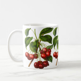 Mug Copie botanique vintage de cerises sur le blanc