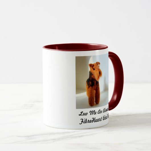 Mug Copie d'art d'Airedale de feutre d'aiguille
