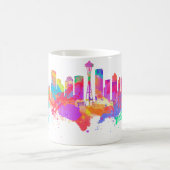 Mug Copie d'art d'aquarelle de l'horizon de Seattle (Centre)