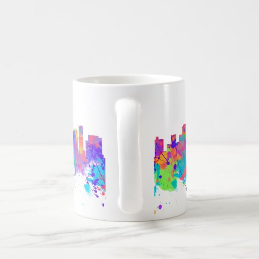 Mug Copie d'art d'aquarelle de l'horizon de Seattle (Poignée)