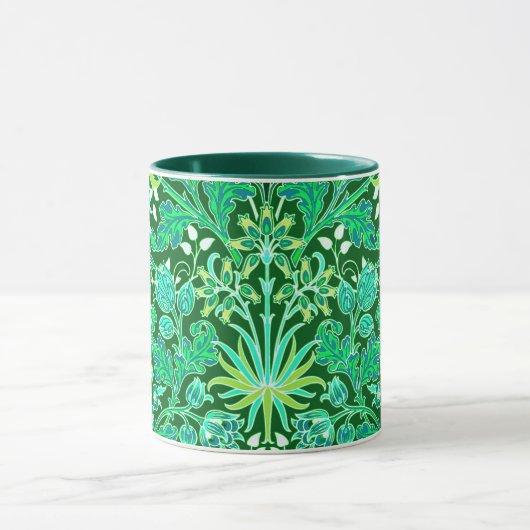 Mug Copie de jacinthe de William Morris, vert vert (Centre)