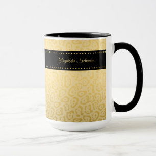 Mug Copie de luxe de Jaguar de noir et d'or avec le