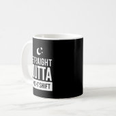 Mug Copie droite drôle de poste de nuit d'OUTTA (Devant gauche)
