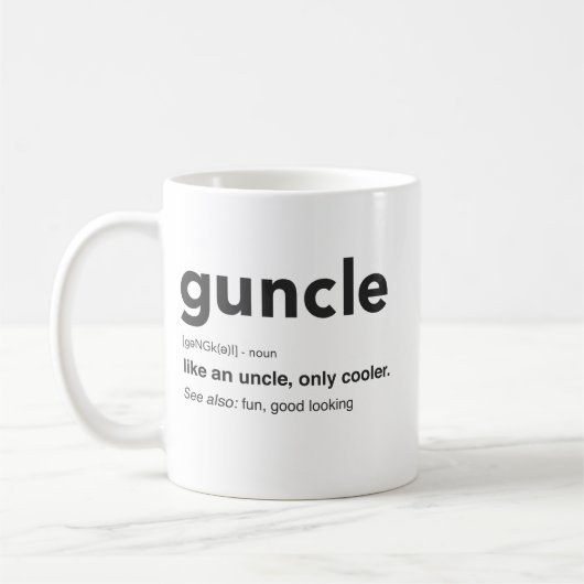 Mug Copie drôle de définition de Guncle (Gauche)