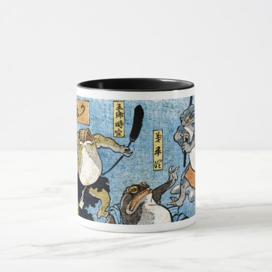 Mug Copie d'Ukiyo-e - grenouilles en tant qu'acteurs (Centre)