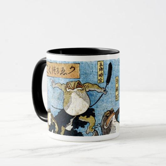 Mug Copie d'Ukiyo-e - grenouilles en tant qu'acteurs (Devant gauche)
