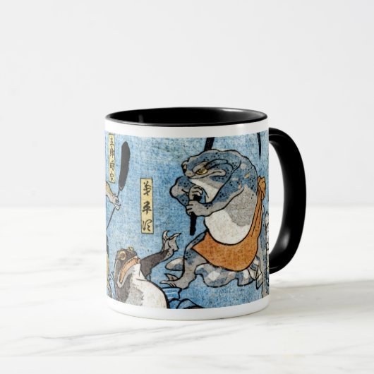 Mug Copie d'Ukiyo-e - grenouilles en tant qu'acteurs (Devant droit)