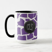 Mug Copie foncée de girafe de lavande ; Rétro tableau (Gauche)