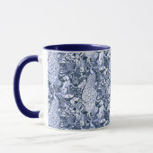 Mug Copie, marine et blanc de paon de Nouveau d'art (Gauche)