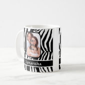 Mug Copie noire et blanche de zèbre (Devant gauche)