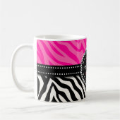 Mug Copie rose noire Girly moderne de zèbre (Gauche)