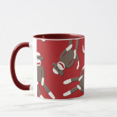 Mug Copie rouge de singe de chaussette (Gauche)