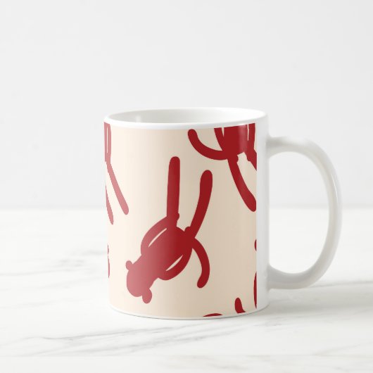 Mug Copie rouge de singe de chaussette de silhouette (Droite)