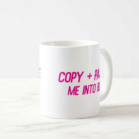 Mug Copier + Coller dans le lit Funny Office Co-Worker (Devant droit)