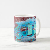 Mug Copper and Teal Acrylic Flow (Devant droit)