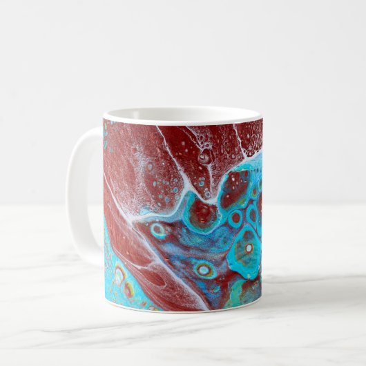 Mug Copper and Teal Acrylic Flow (Devant gauche)