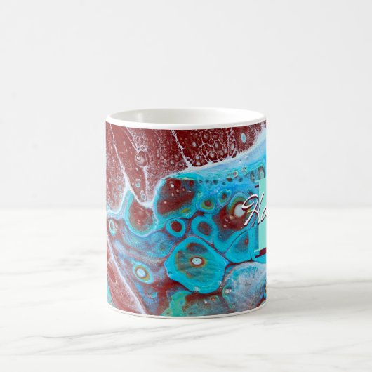 Mug Copper and Teal Acrylic Flow (Centre)