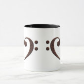 Mug Copper Double Basse Clef Heart Music Lover (Centre)