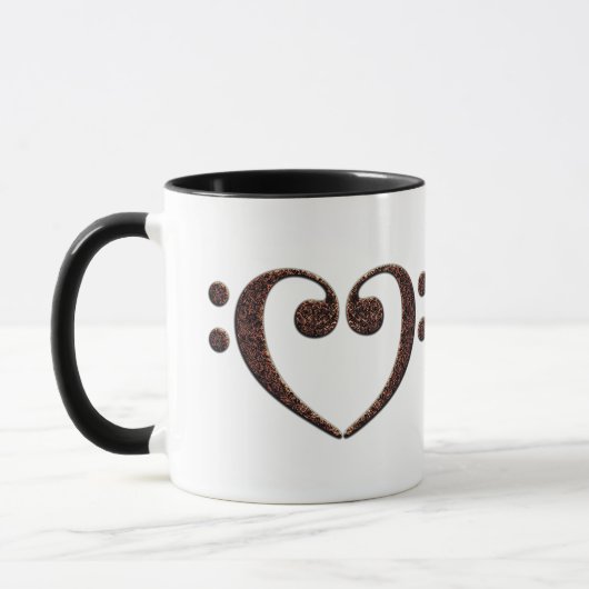 Mug Copper Double Basse Clef Heart Music Lover (Gauche)