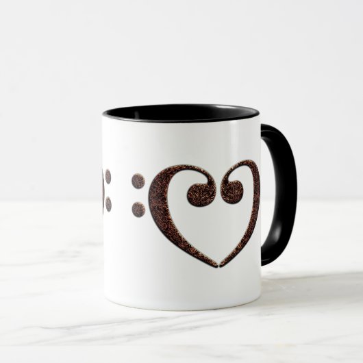 Mug Copper Double Basse Clef Heart Music Lover (Devant droit)