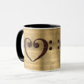 Mug Copper Double Basse Clef Heart Music Lover (Devant gauche)