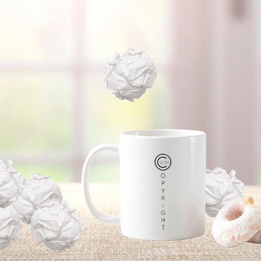 Mug Copyright Moderne Noir et Blanc Typographique