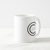 Mug Copyright Moderne Typographique Blanc (Devant droit)