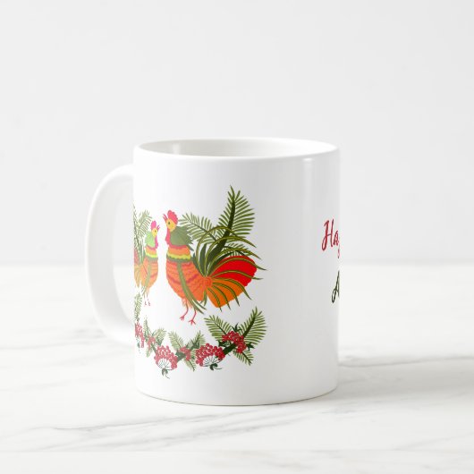 Mug Coq avec poule (Devant gauche)