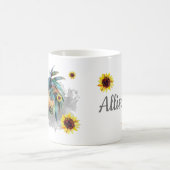 Mug Coq avec tournesol Aquarelle personnalisée (Centre)