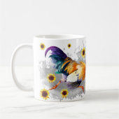 Mug Coq avec tournesol Personnalisé Aquarelle Co (Gauche)