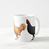 Mug Coq blanc orange et noir (Devant droit)