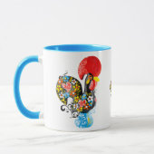Mug Coq célèbre de Barcelos Nr 06 - édition florale (Gauche)