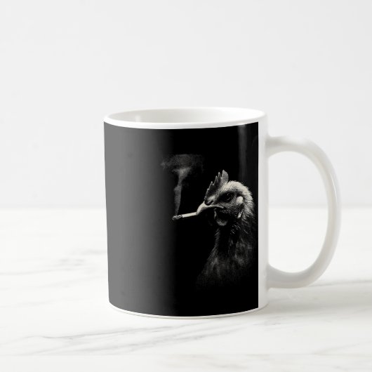 Mug Coq Cool Fumant Une Cigarette Graphique D'Art (Droite)